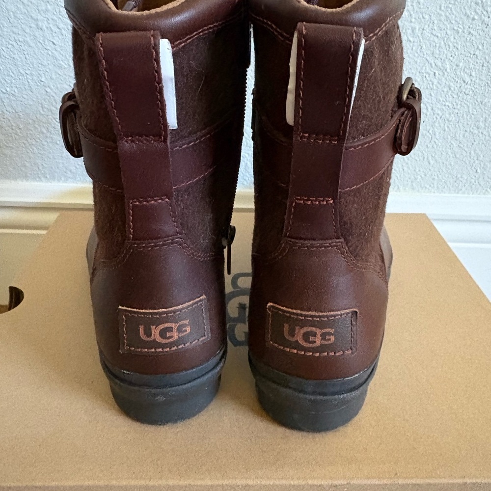 UGG Dark Brown Combat Boots - Picture 2 of 5